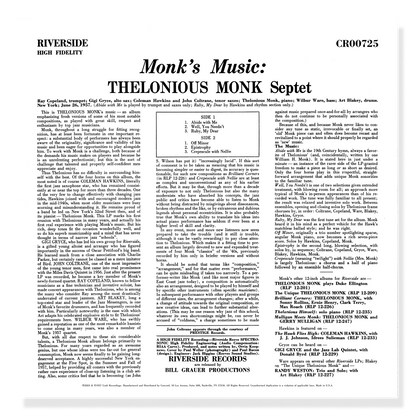 Thelonious Monk Septet - Monk's Music (Série Original Jazz Classics)